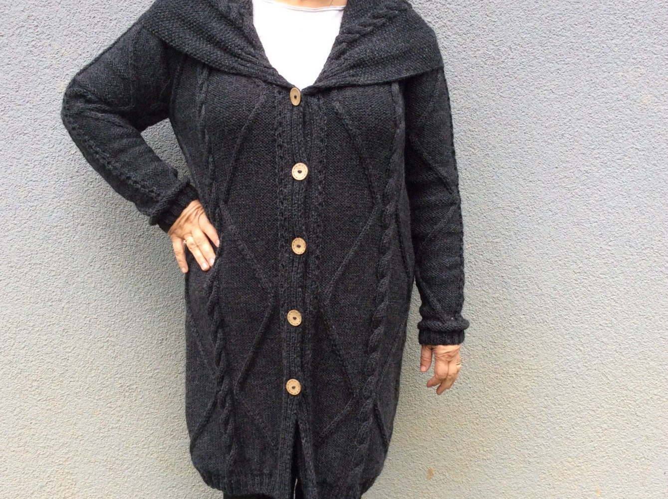 dark gray cardigan womens
