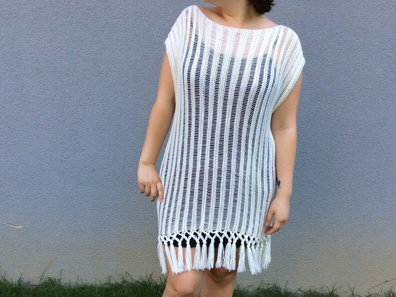 white beachwear dress