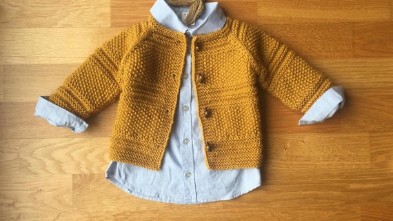 Mustard Knitted Baby Cardigan Baby Boy Cable Sweater Hand Knit Winter Coat Coming Home Outfit Baby Knitwear Birthday Gift Etsy