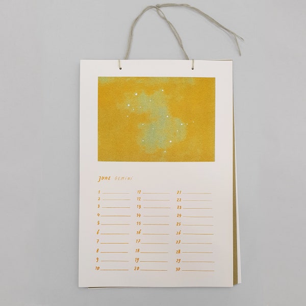 Star cloud calendar / risograph calendar