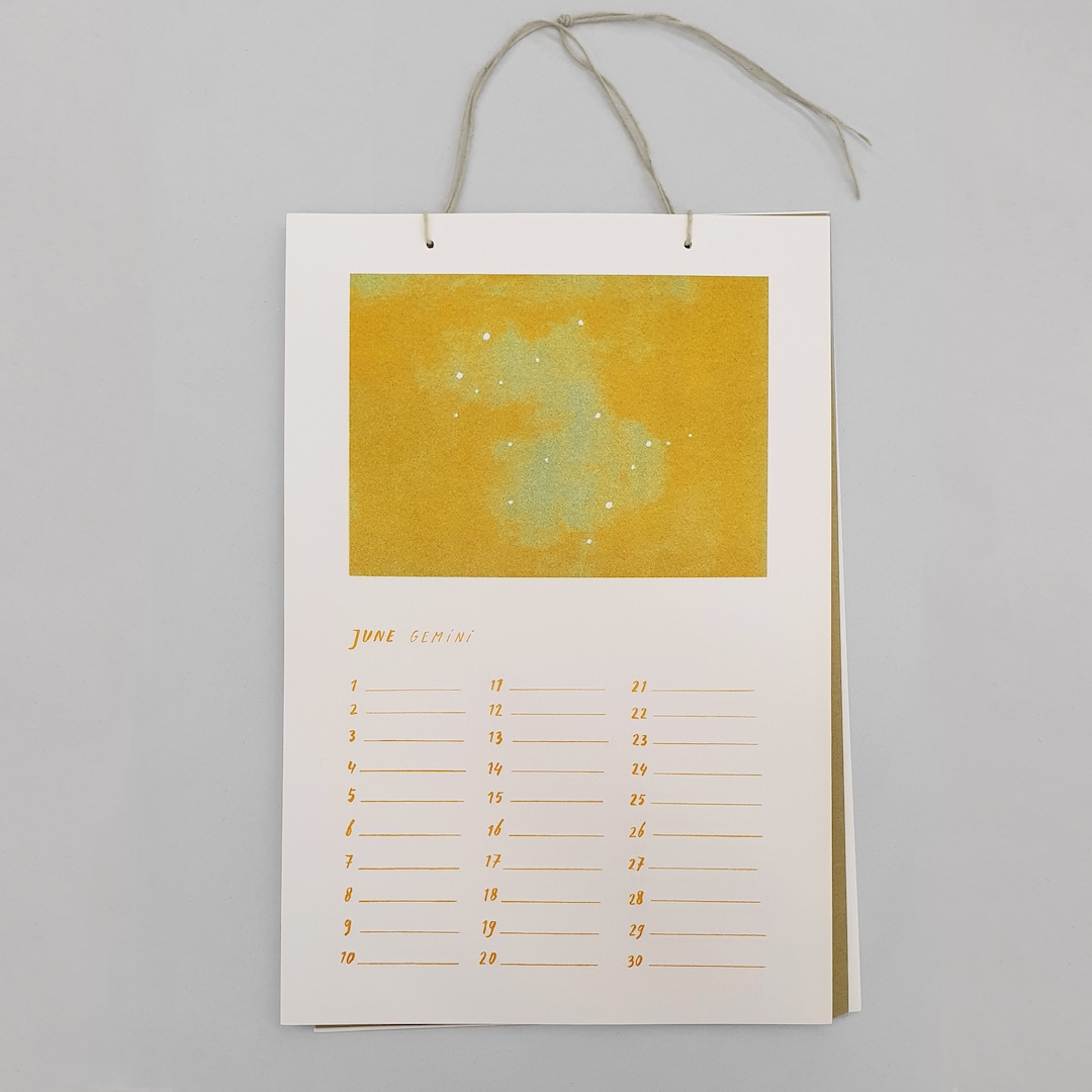 Star Cloud Calendar / Risograph Calendar Etsy