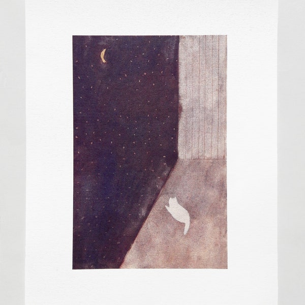 Staren in de nacht / risografieprint