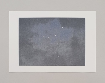 sagittarius/capricorn/aquarius - star cloud risograph print