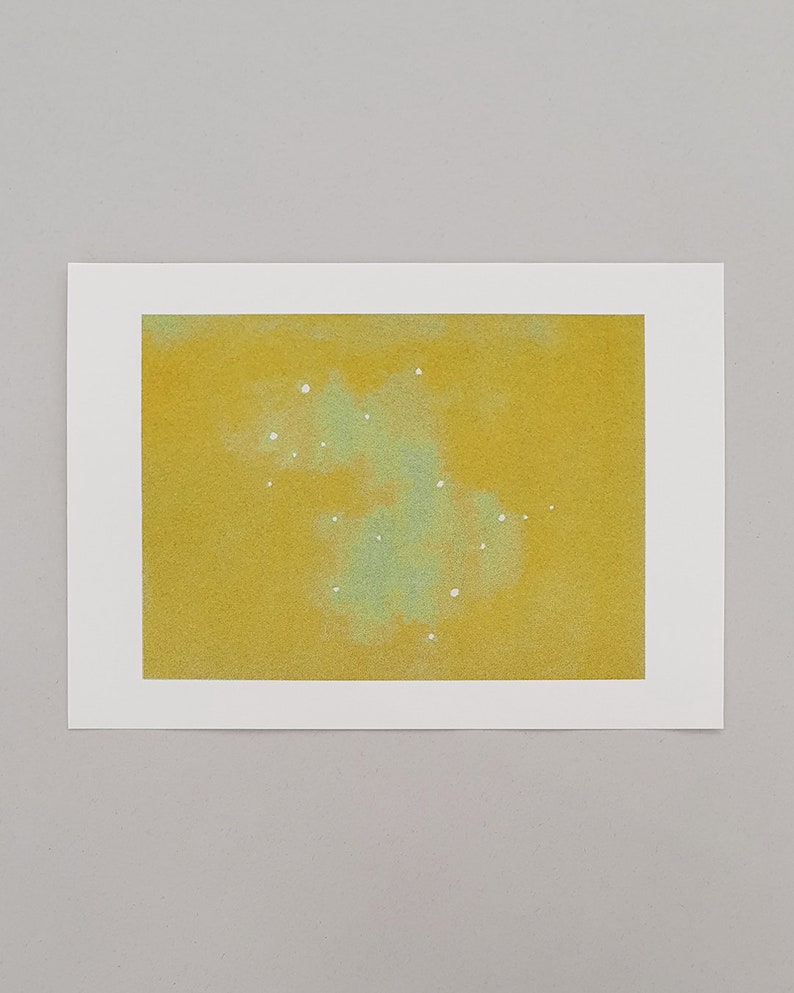 gemini/cancer/leo star cloud risograph print gemini