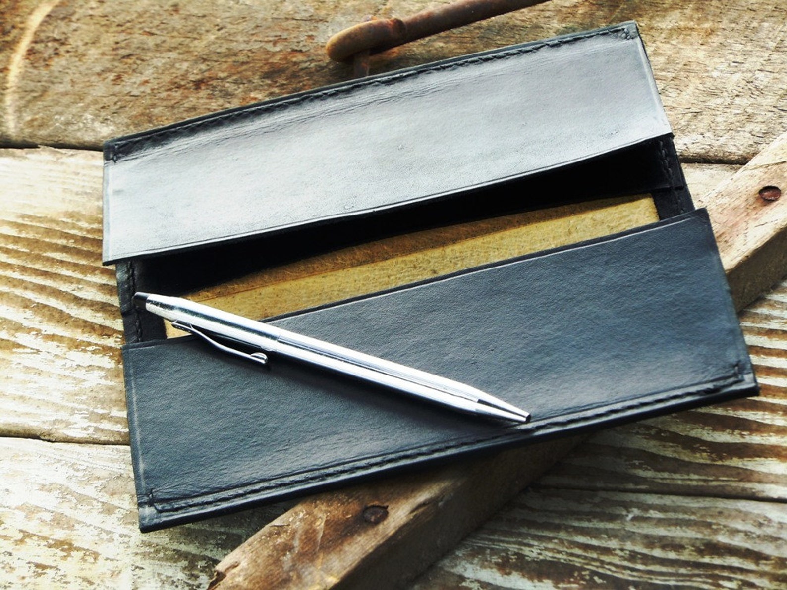 Checkbook Cover Two Checkbooks Dual Leather Carbon Copy Etsy