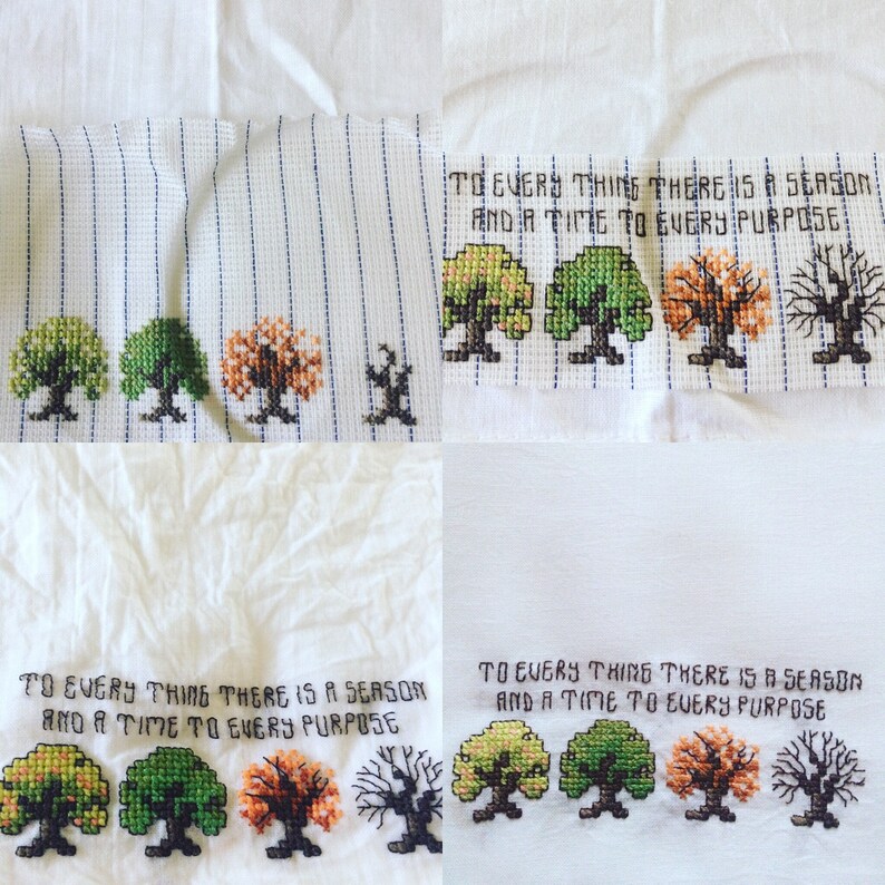 Tea Towel Flour Sack Towel Custom Flour Sack Towel Custom Tea Towel Four Seasons Towel Handstitched Towel