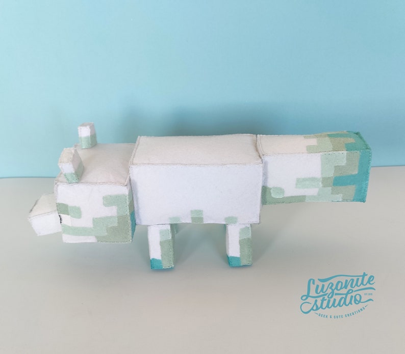 Minecraft snow fox-inspired stuffed handmade felt Unofficial | Etsy