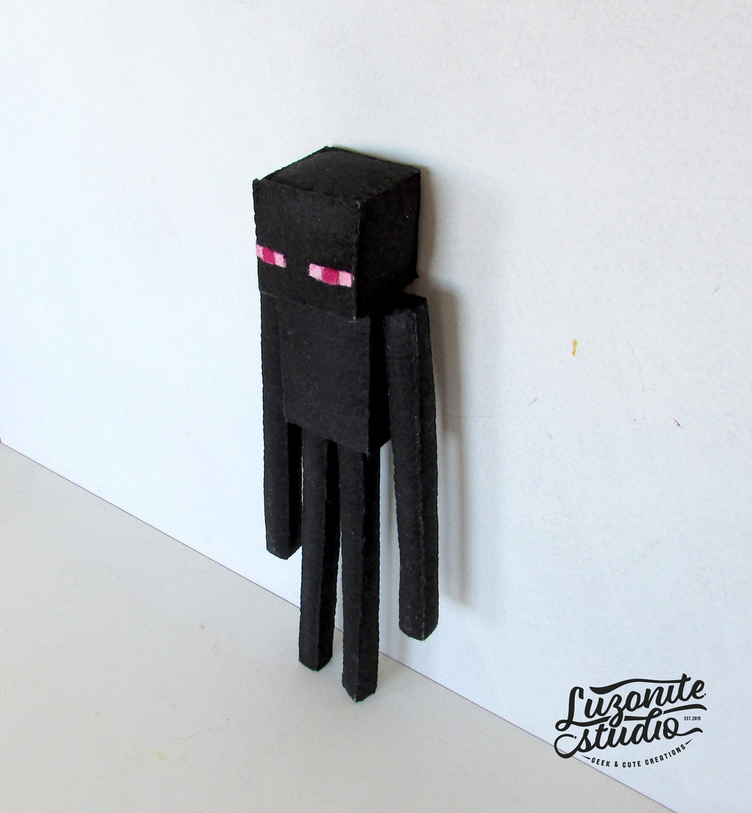 Minecraft Enderman Inspired Small Stuffed Animal Made of Felt