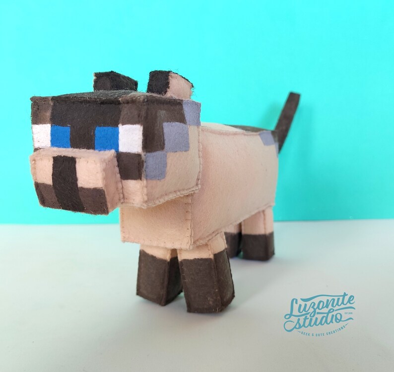 Plush inspired by Minecraft Siamese cat handmade felt | Etsy