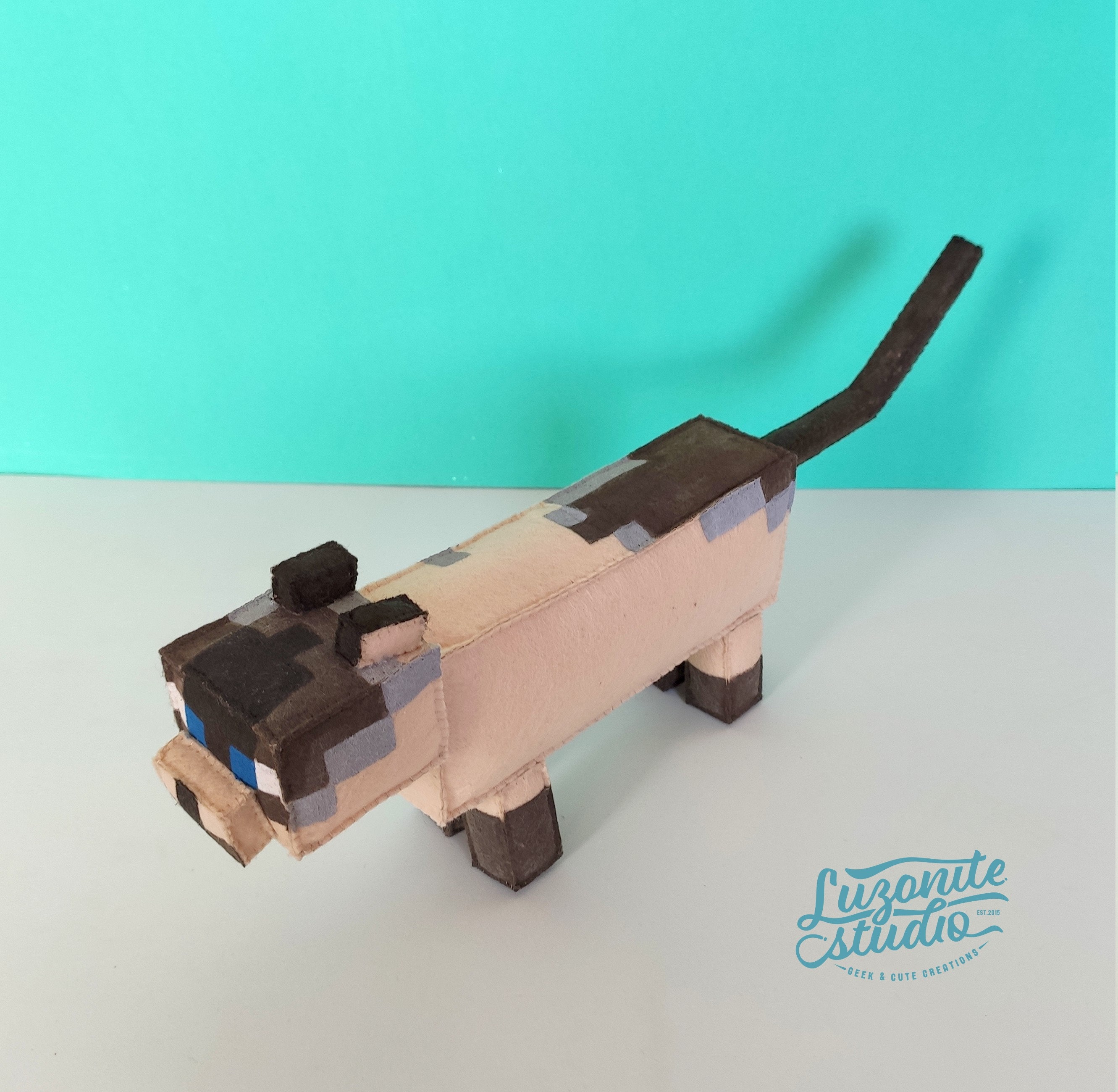 Plush inspired by Minecraft Siamese cat handmade felt Etsy