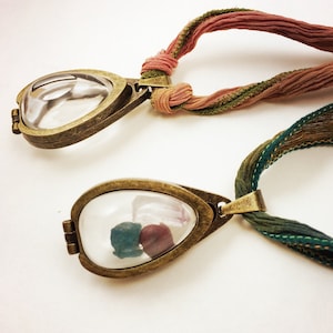 Intention Pendant - glass locket pendant