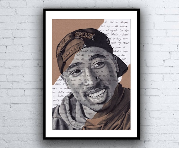 Tupac Shakur Portrait Signed Giclee Art Print With Changes Etsy