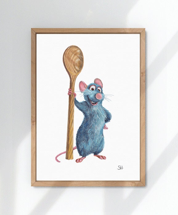 Ratatouille Ink Drawing - Art print - A5 A4 A3 Sizes - marker pen Remy illustration - inktober 2020 chef artwork