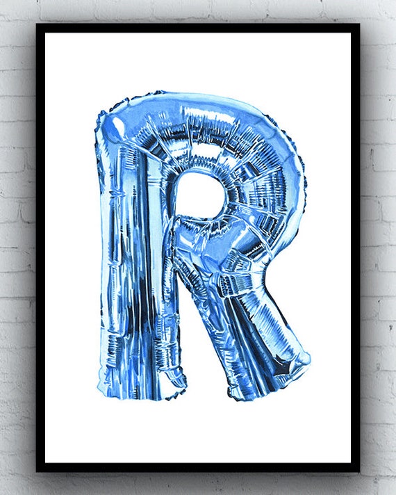R Balloon Ink Drawing Art Print A5 A4 A3 Sizes Marker - Etsy