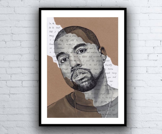 Kanye West Black & Whitea4 or A5 Personalised Favourite Lyric Print -   UK