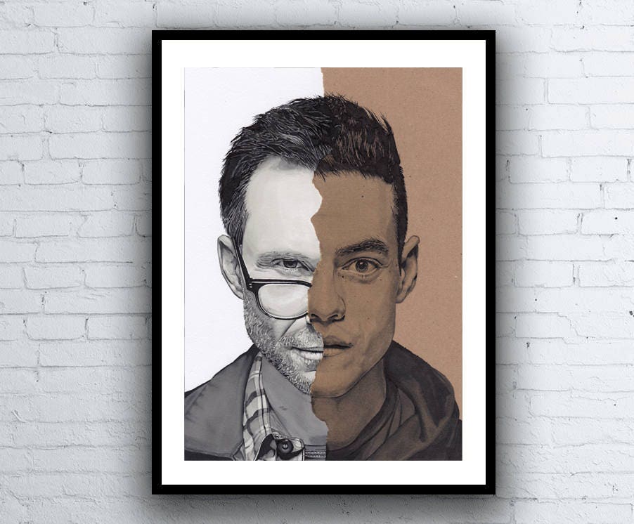 Mr Robot & Elliot Art Board Print for Sale by finntrollhammer