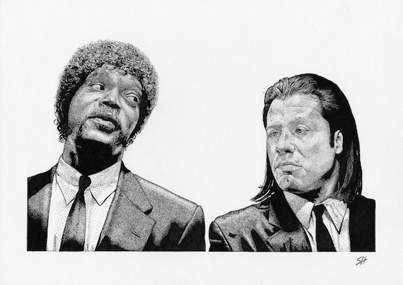 Pulp Fiction Samuel L Jackson John Travolta 3,5 Zoll Aufkleber