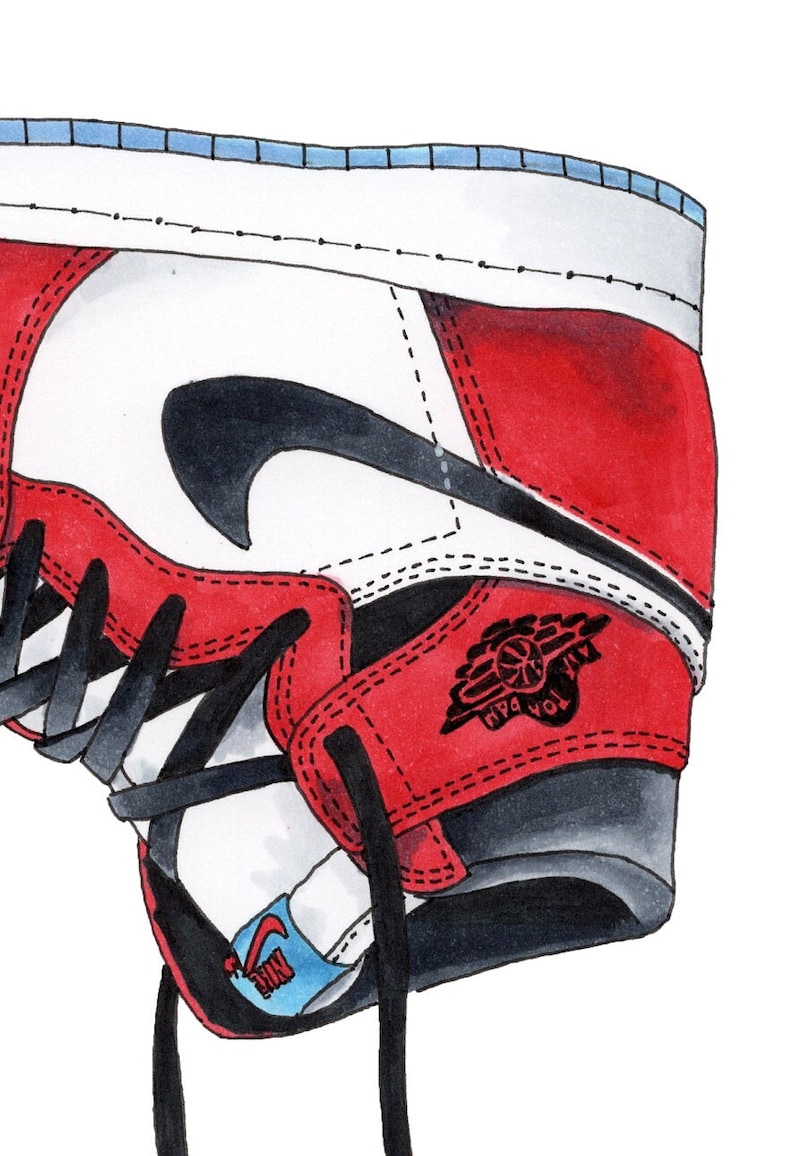 Miles Morales Air Jordans Ink Pen Drawing Art Print A5 A4 - Etsy