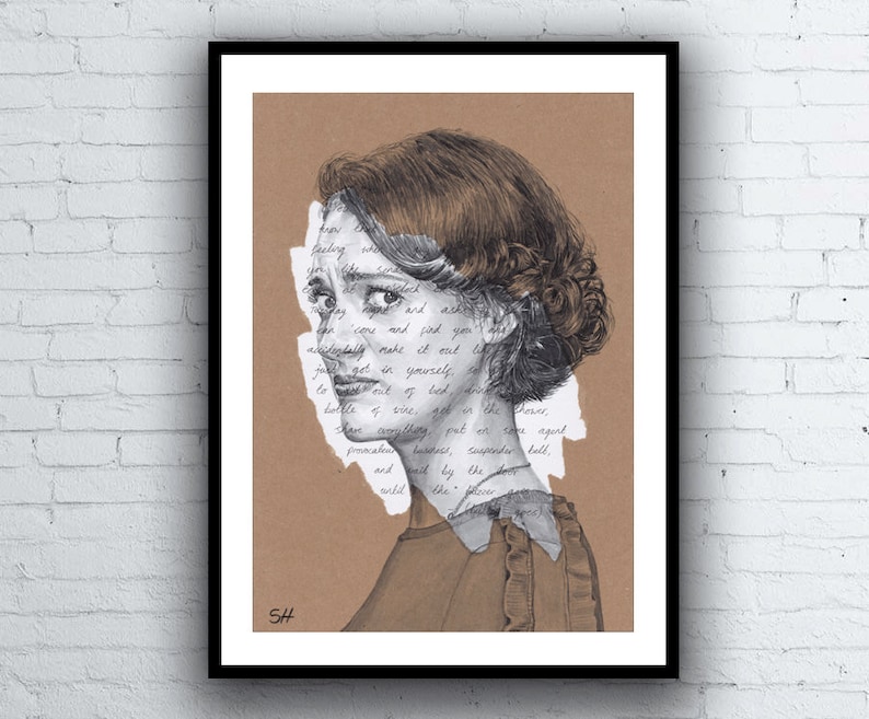 Fleabag ORIGINAL Portrait Drawing A4 Size Phoebe Waller-Bridge Marker pen artwork painting image 1