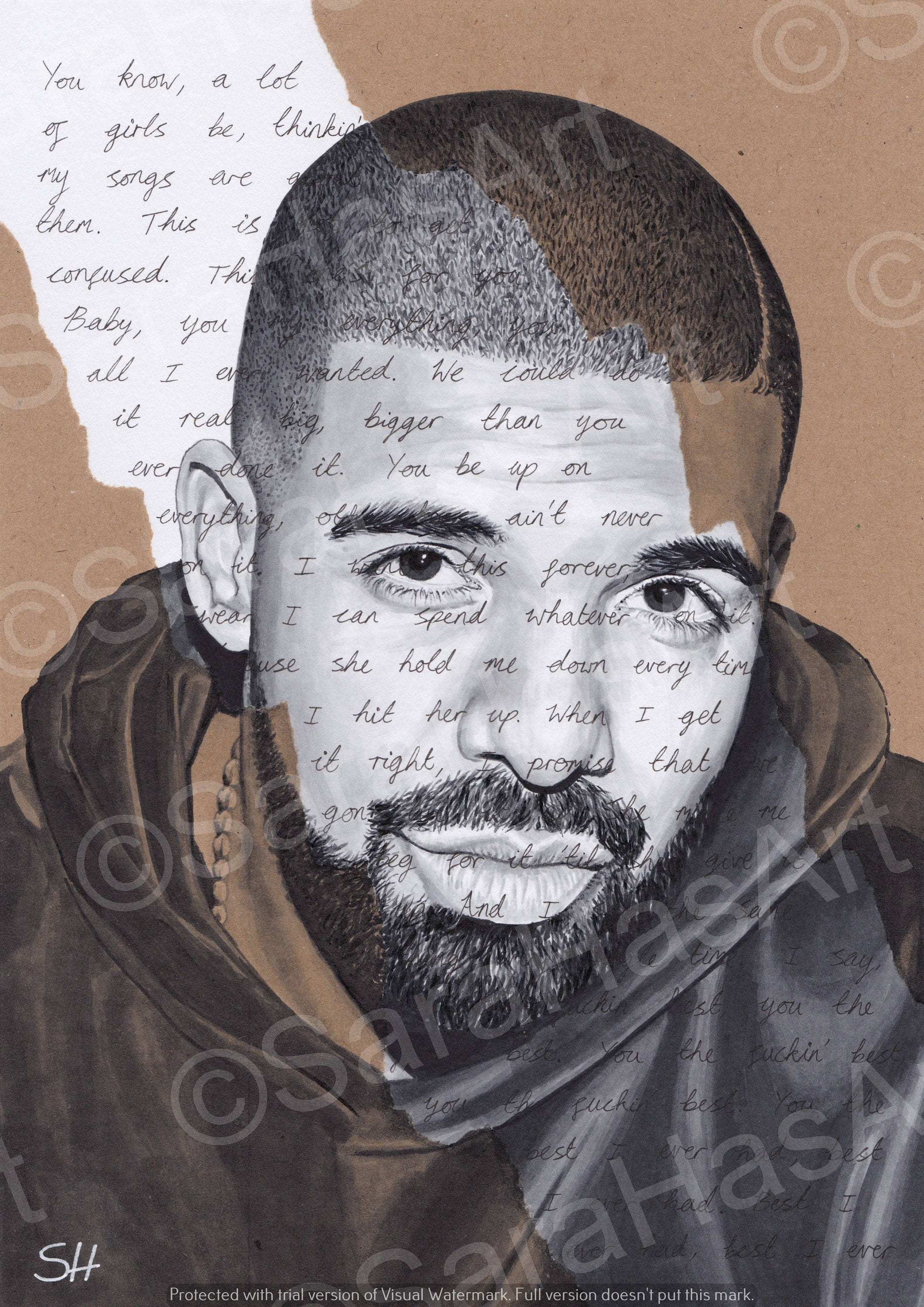 Drake Portrait Drawing Limited Edition Giclée Art Print With Etsy UK