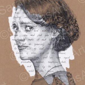 Fleabag ORIGINAL Portrait Drawing A4 Size Phoebe Waller-Bridge Marker pen artwork painting image 4