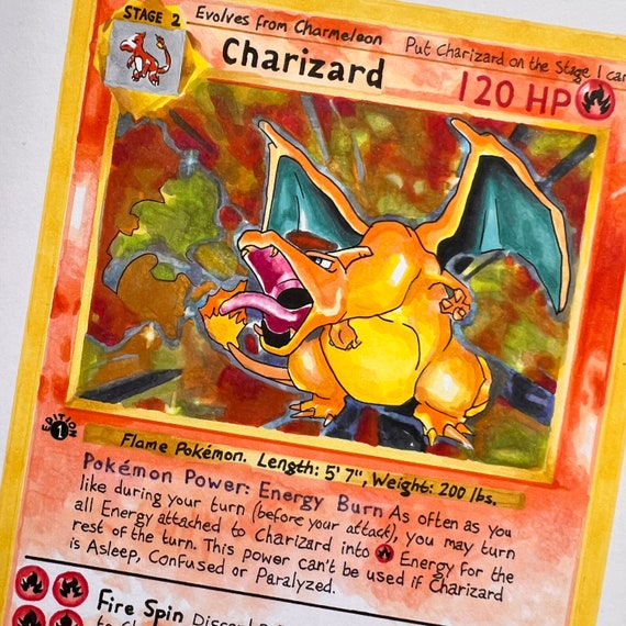 Buy Charizard Pokmon Card Pen Drawing ORIGINAL - flame Inktober 2022 Day  5 Artwork - Illustration A5 Size Online in India - Etsy