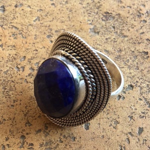 Bague lapis-lazuli argent 925 Boho style image 3