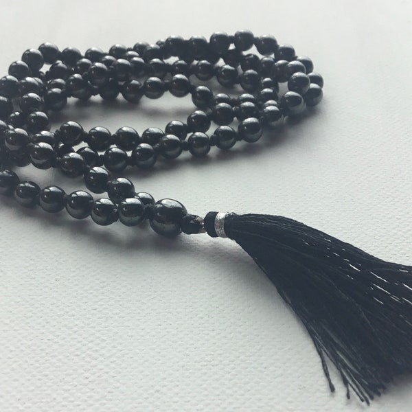 Collier Mala Hématites Collier Hématites Mala 108 pierres Mala Tibet Collier Boho Collier unique Collier haute qualité