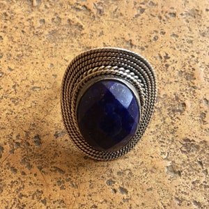 Bague lapis-lazuli argent 925 Boho style image 1