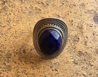 Bague lapis-lazuli argent 925 Boho style