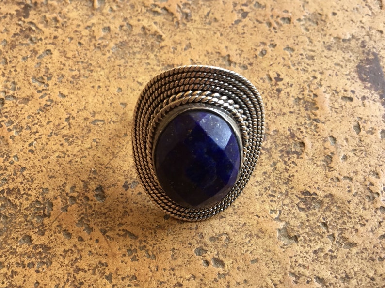 Bague lapis-lazuli argent 925 Boho style image 1