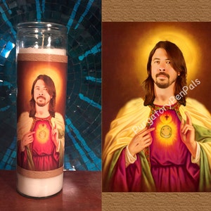 Saint Dave Grohl Prayer Candle / Foo Fighters Votive Candle