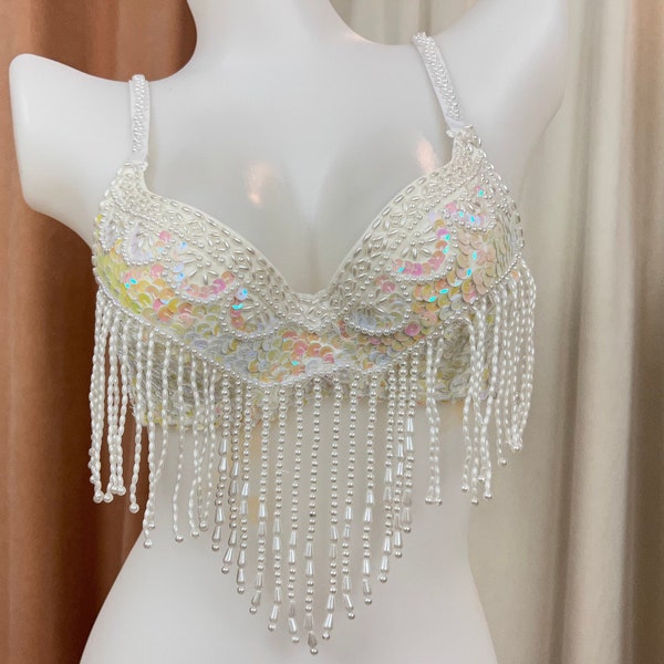 Hand Beaded Belly Dance Samba Costume bra only 4  colors bra201