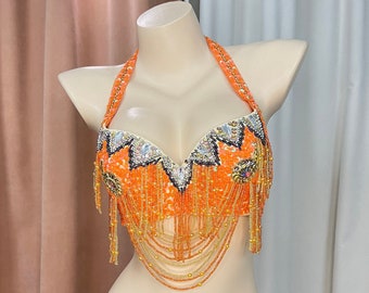 Hand Beaded Belly Dance Samba Costume bra only bra201152