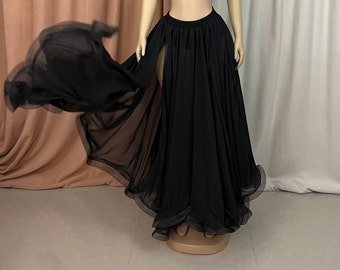 Belly Dance Skirt Slit Both Side SK1905 black, hot pink, dark green , purple, TRQ 5 color