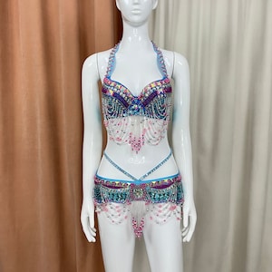 FREE SHIPPING hand make Belly Dance Carnivel Samba costume  bra belt 2pcs