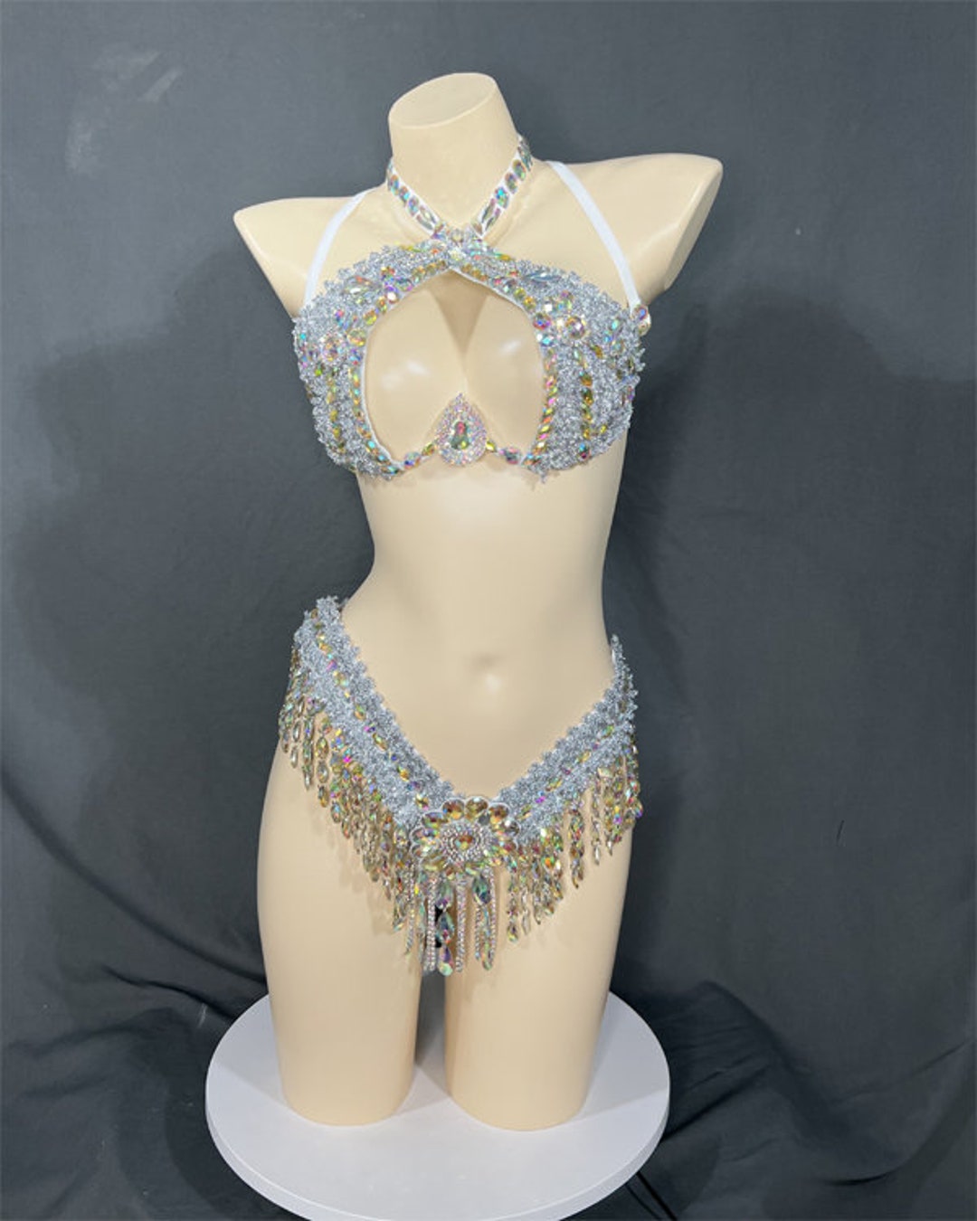 Samba Carnival Bra Rainbow Stone Sexy Belly dancing WIRE BRA FREE