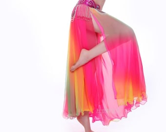 Hot selling woman beautiful belly dance  Skirt Slit Both Side(skirt only)