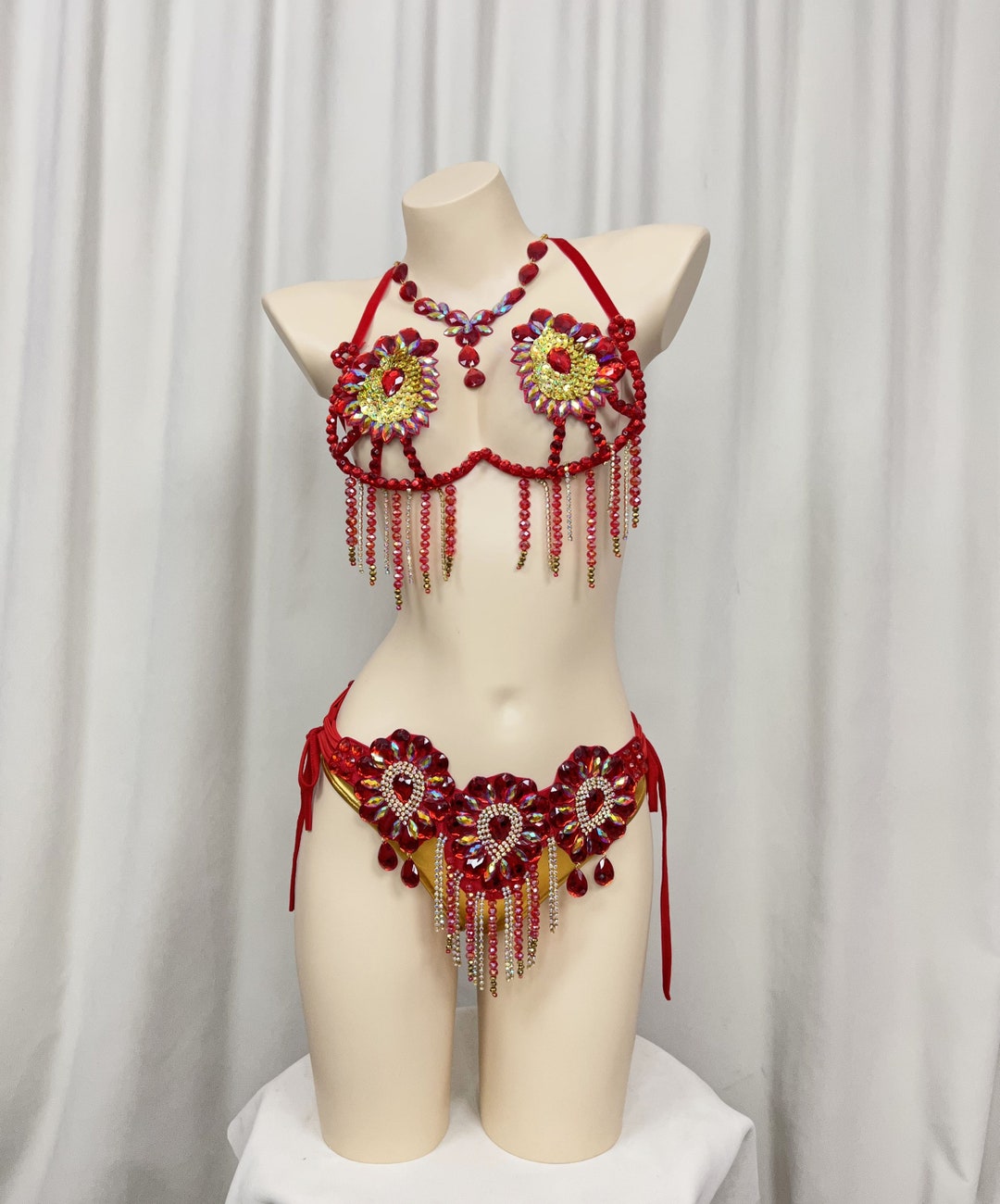 Samba Carnival Wire Bra and Panty Hand Beads Passista Pageant