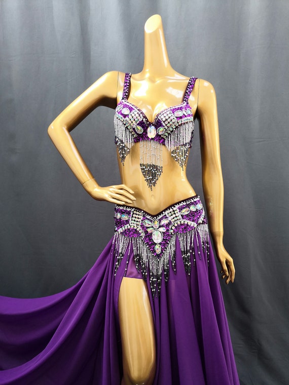 Purple Womens Belly Dance Bedlah Costume