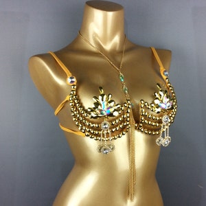 Samba Carnival Bra Gold FREE SHIPPING BB011