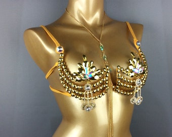 Samba Carnival Bra Gold FREE SHIPPING BB011