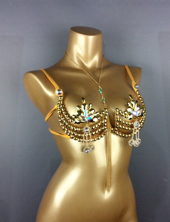 gold bra