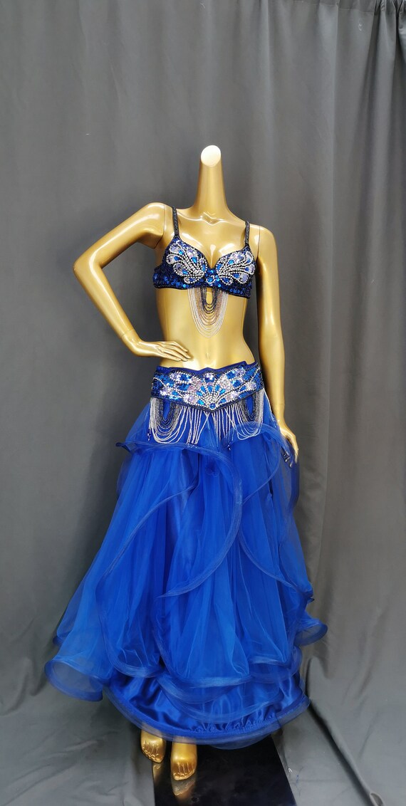 Samba Dress PARTY Club Belly Dance Bra Belt and Skirt 3 Piece Set