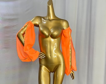 New Style Belly Dance Arm Sleeves Chiffon Fabric Elastic band for Rave