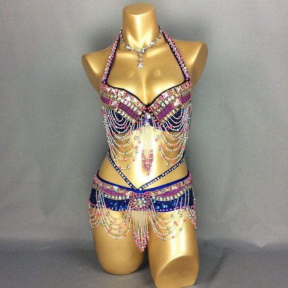 New Sexy Samba Carnival for Women Wire Bra & Belt Stones Belly