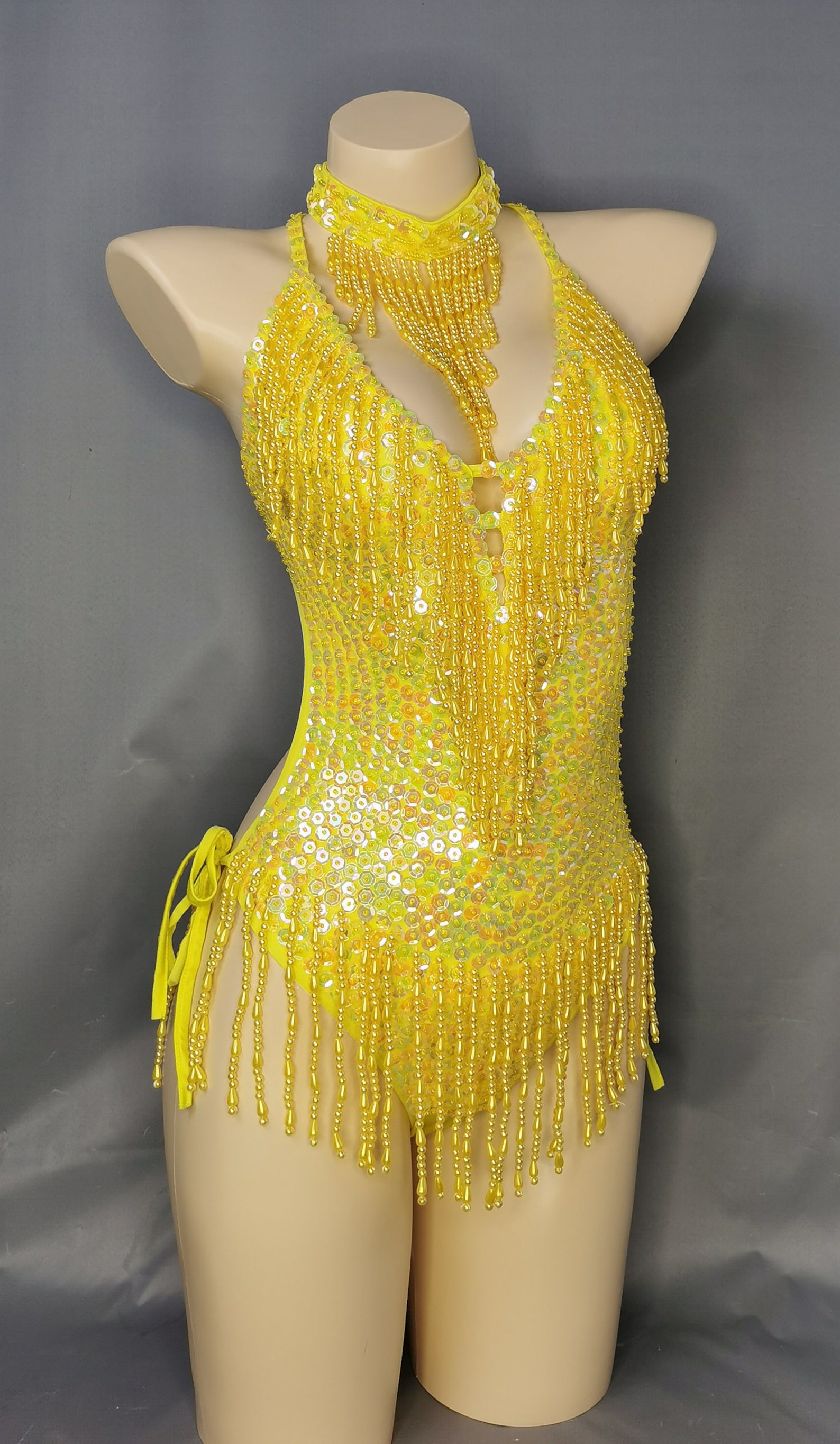 Sexy Women Beads Bodysuit Sequin Swimsuit RAVE Dancer EDC Etsy