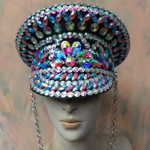 Handmade Captain Hat: festival hat, military hat, bohemian, rave,  cap, costume,Carnival  #H001