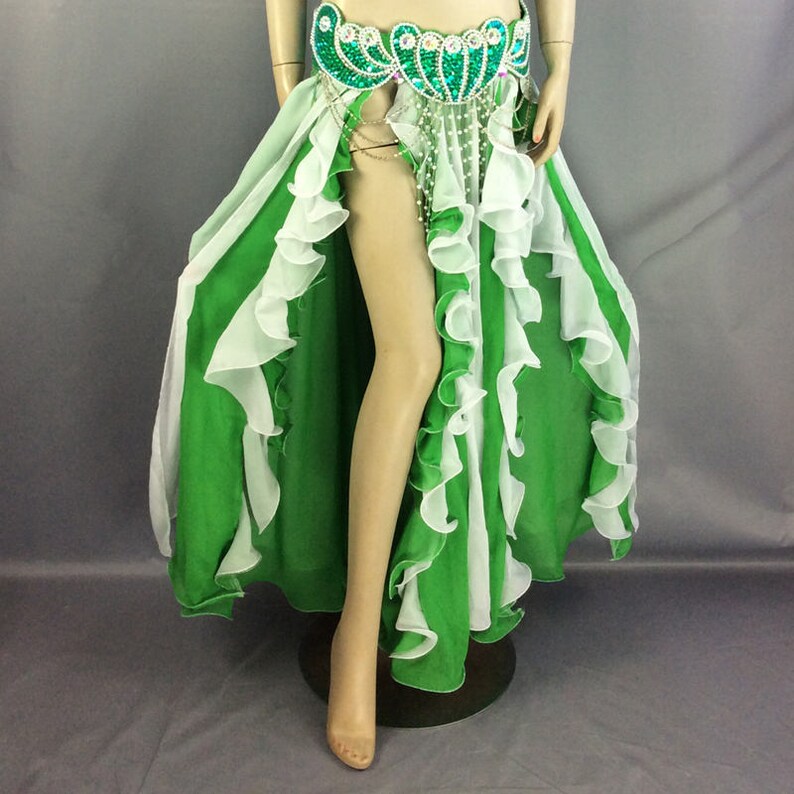 Belly Dance Skirt Slit Both Side SK37 DARK Green COLOR Etsy