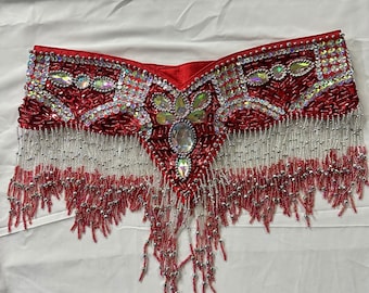 FREE SHIPPING Hand Beaded Belly Dance Samba Costume  belt only 1 pcs  belt TF1618